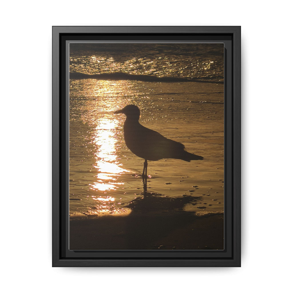 Seagull Sunset Matte Canvas Print (Framed)
