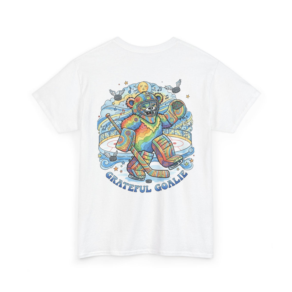 Grateful Goalie T-Shirt — Colorful Bear Hockey Goalie Tee