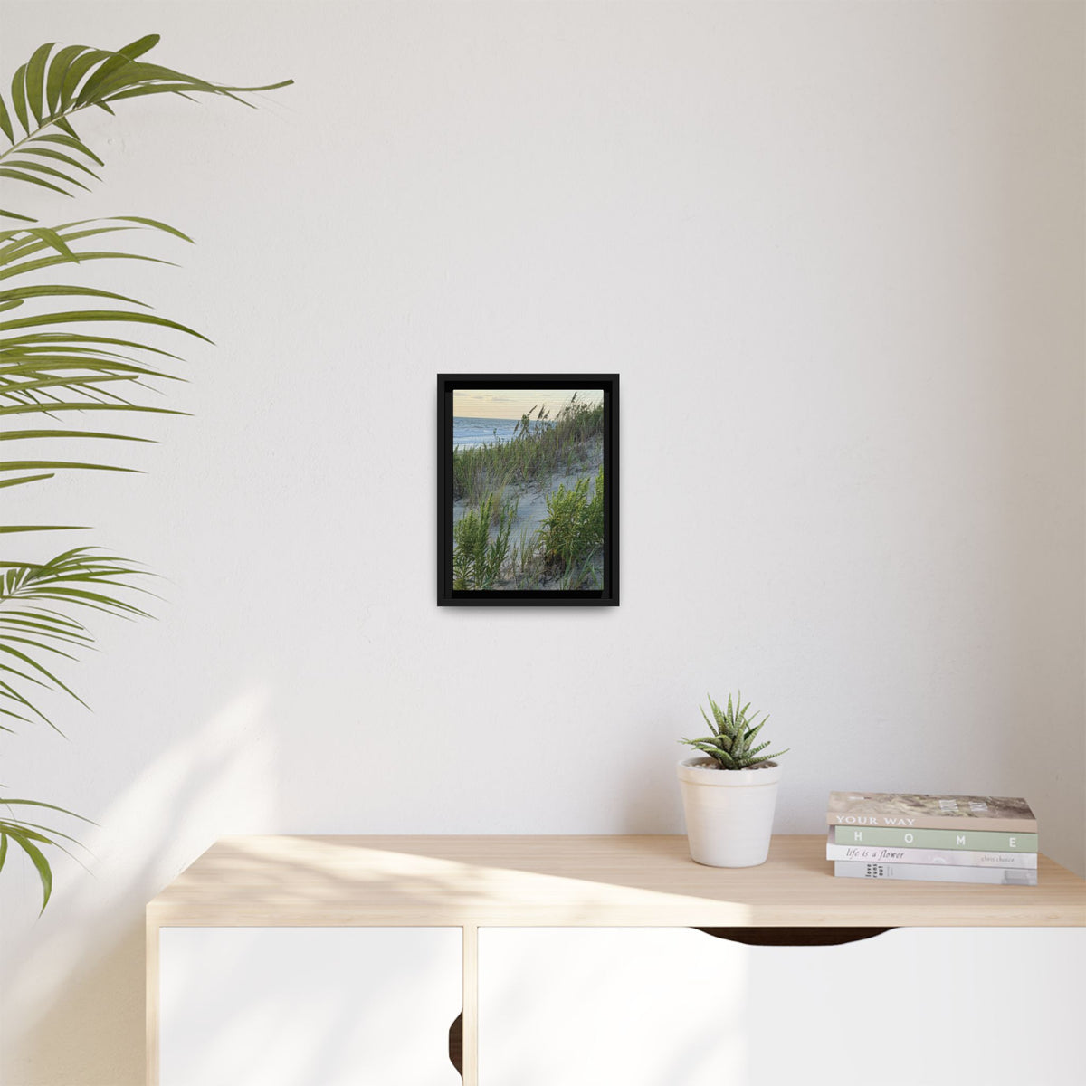 Framed Beach Dune Matte Canvas Print — Coastal Wall Art