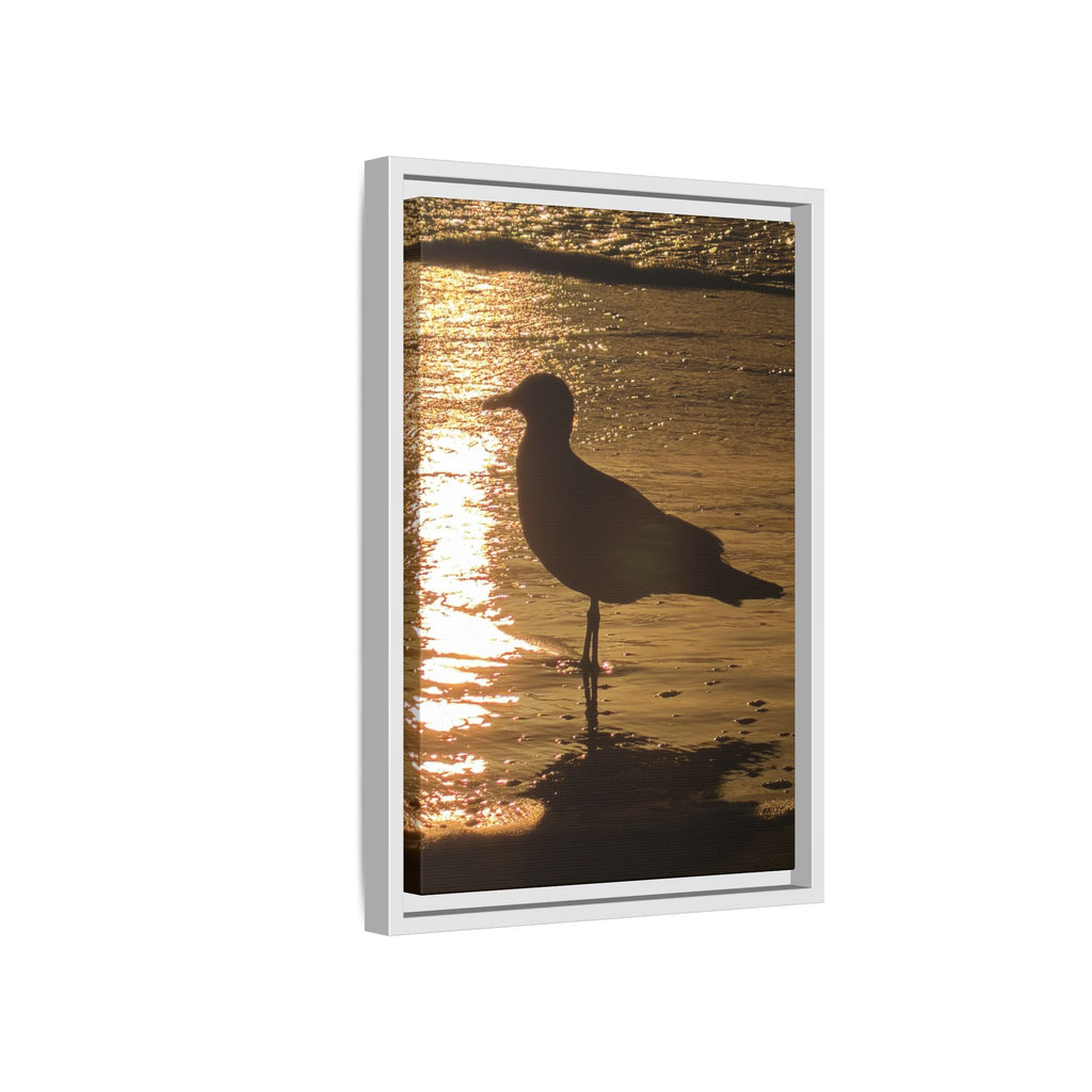 Seagull Sunset Matte Canvas Print (Framed)