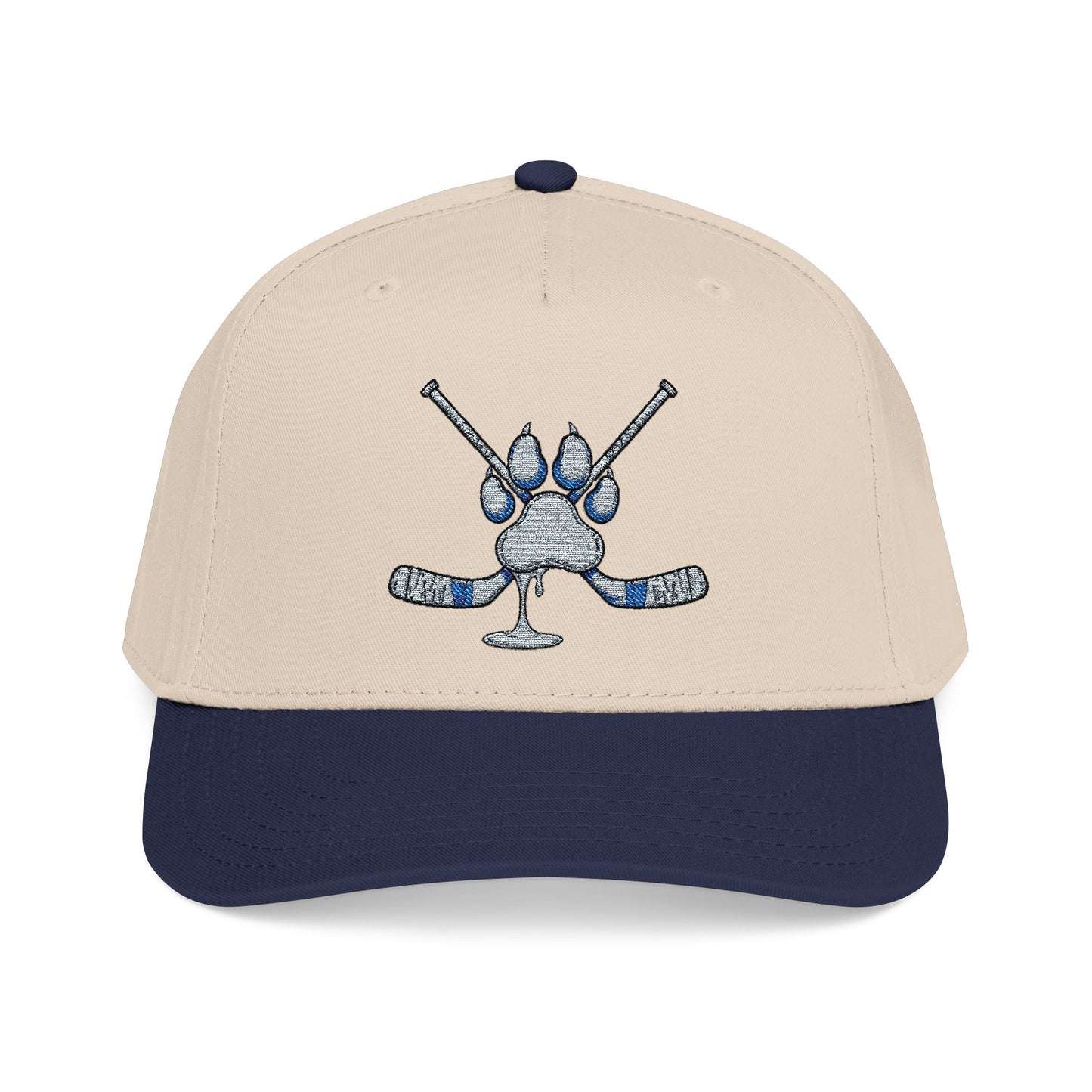 Baseball Cap — Sparkling Paw & Hockey Sticks Embroidered Hat