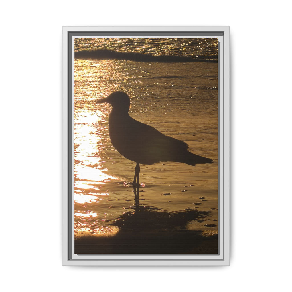 Seagull Sunset Matte Canvas Print (Framed)