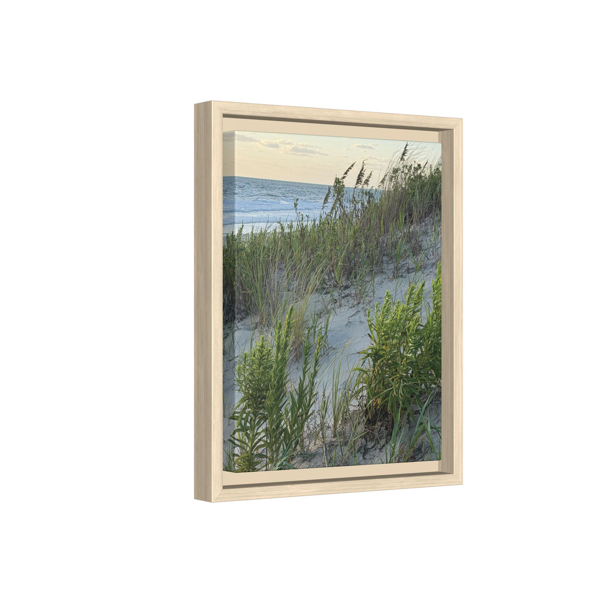 Framed Beach Dune Matte Canvas Print — Coastal Wall Art