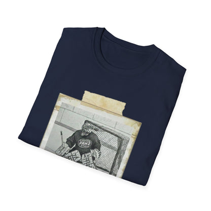 Where the Ice Meets the Surf Hockey T-Shirt — Vintage Goalie Photo Tee