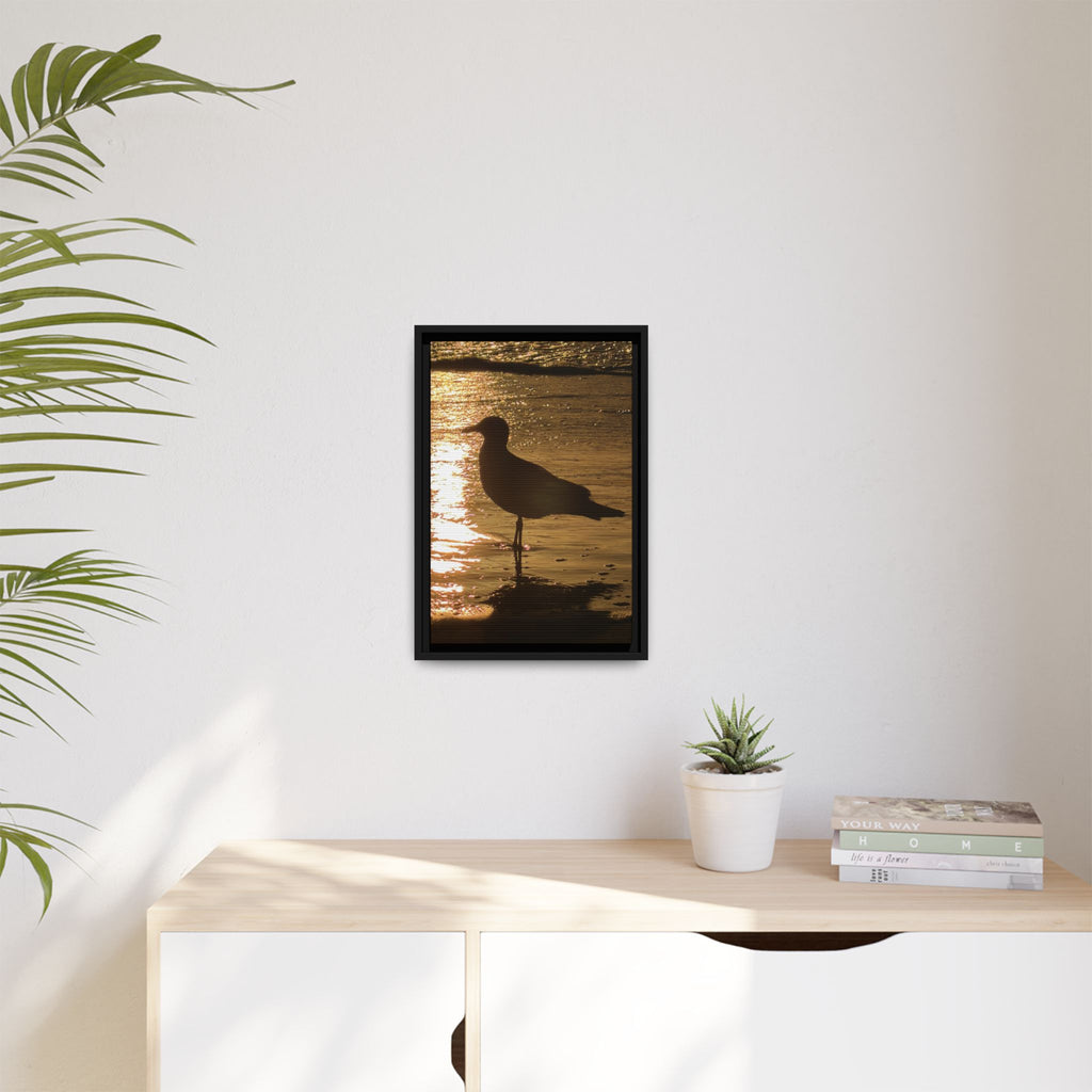 Seagull Sunset Matte Canvas Print (Framed)