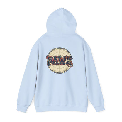 Paws Nautical Hoodie – Vintage Rope Compass Dog Paw Graphic