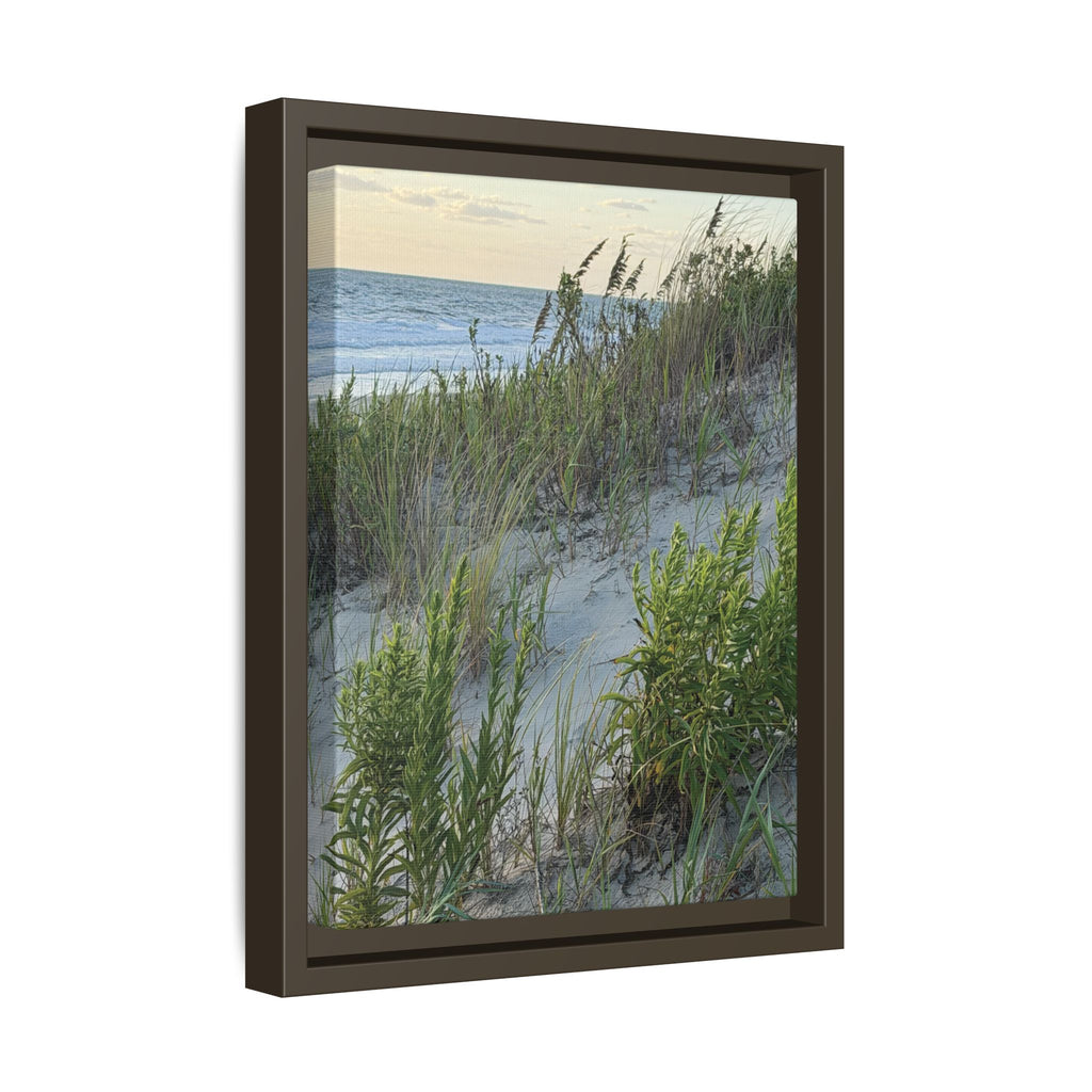 Framed Beach Dune Matte Canvas Print — Coastal Wall Art