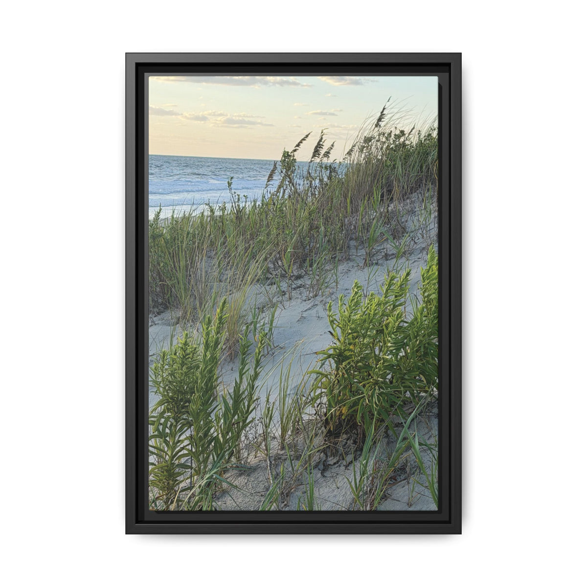 Framed Beach Dune Matte Canvas Print — Coastal Wall Art