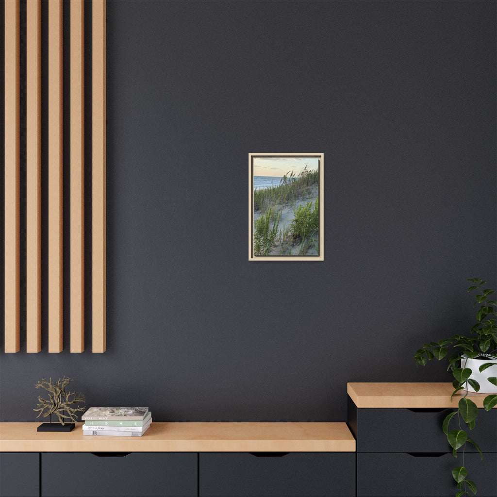 Framed Beach Dune Matte Canvas Print — Coastal Wall Art