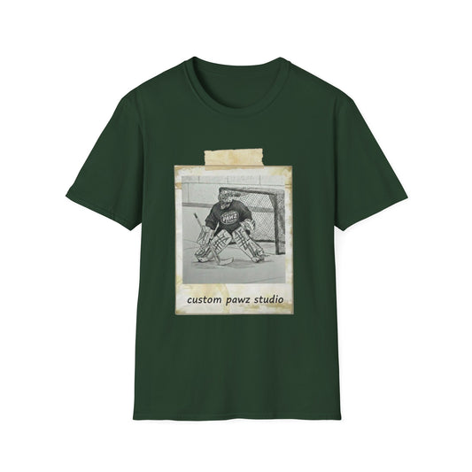 Where the Ice Meets the Surf Hockey T-Shirt — Vintage Goalie Photo Tee