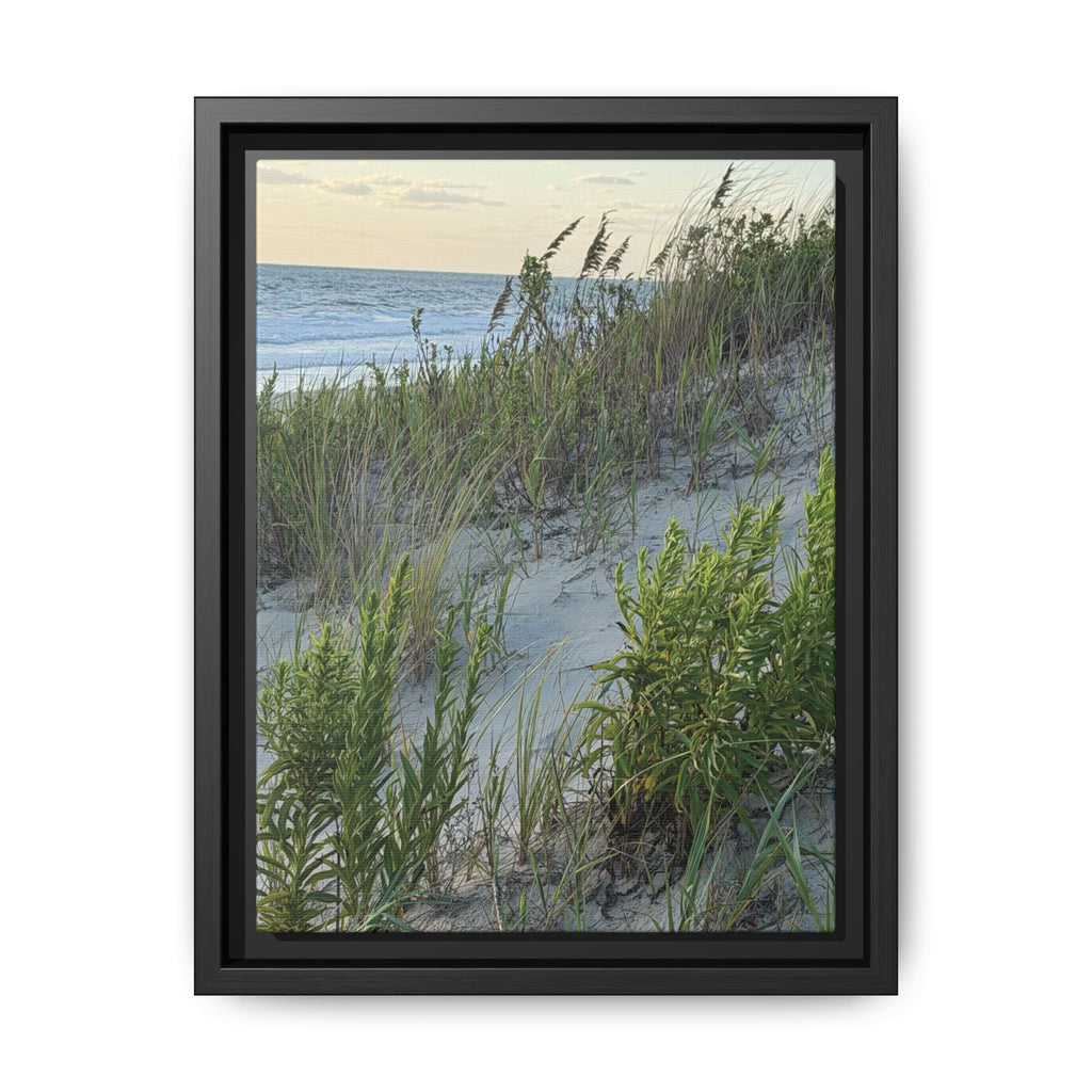 Framed Beach Dune Matte Canvas Print — Coastal Wall Art