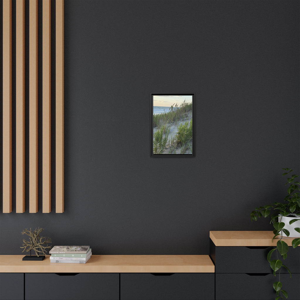 Framed Beach Dune Matte Canvas Print — Coastal Wall Art