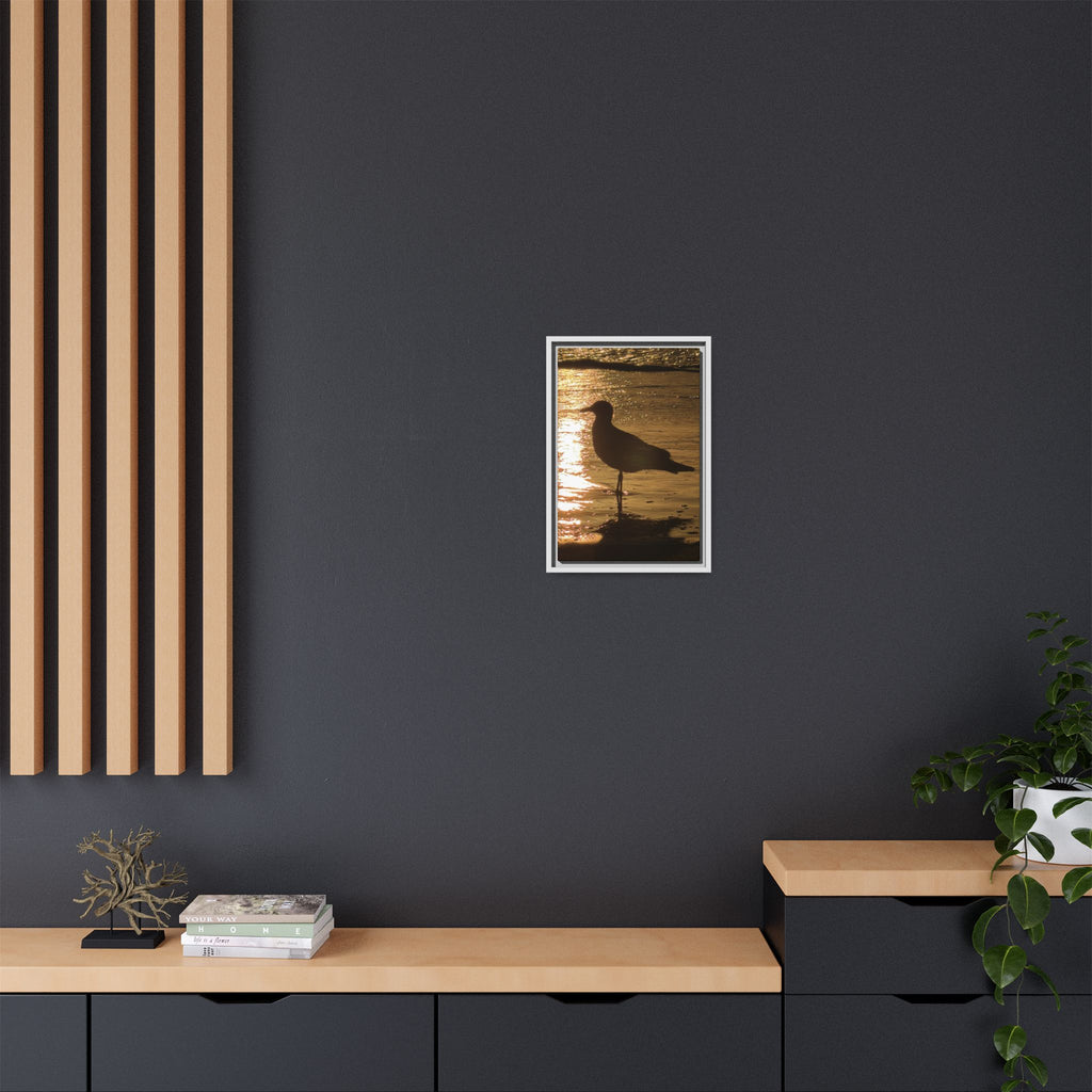 Seagull Sunset Matte Canvas Print (Framed)
