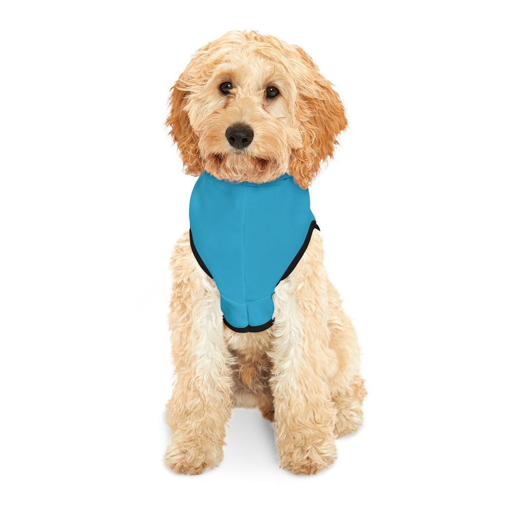 Blue Pet Hoodie with Surfing Shark Graphic — Custom Pawz Studio Dog Sweatshirt