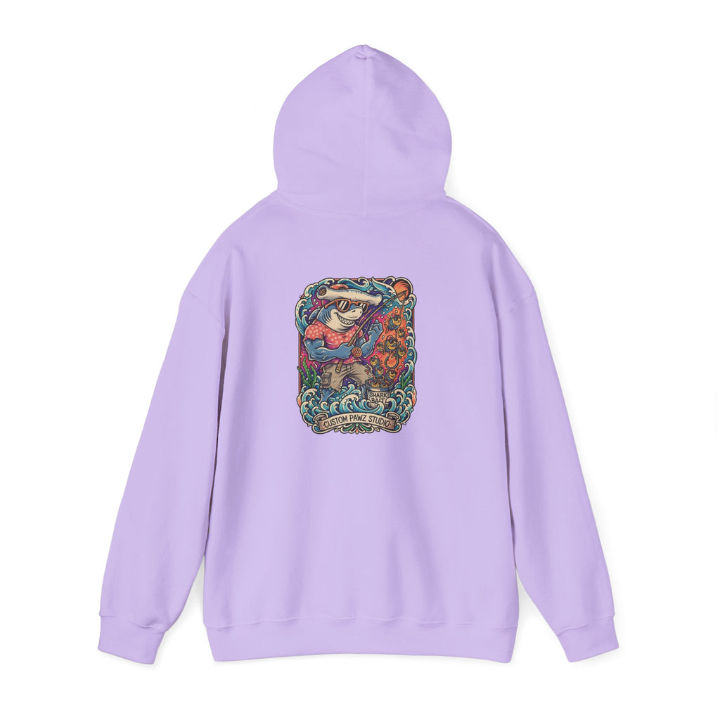 Hoodie - Vibrant Nautical Mermaid Backprint Hoodie with Tiny Paw Chest Logo