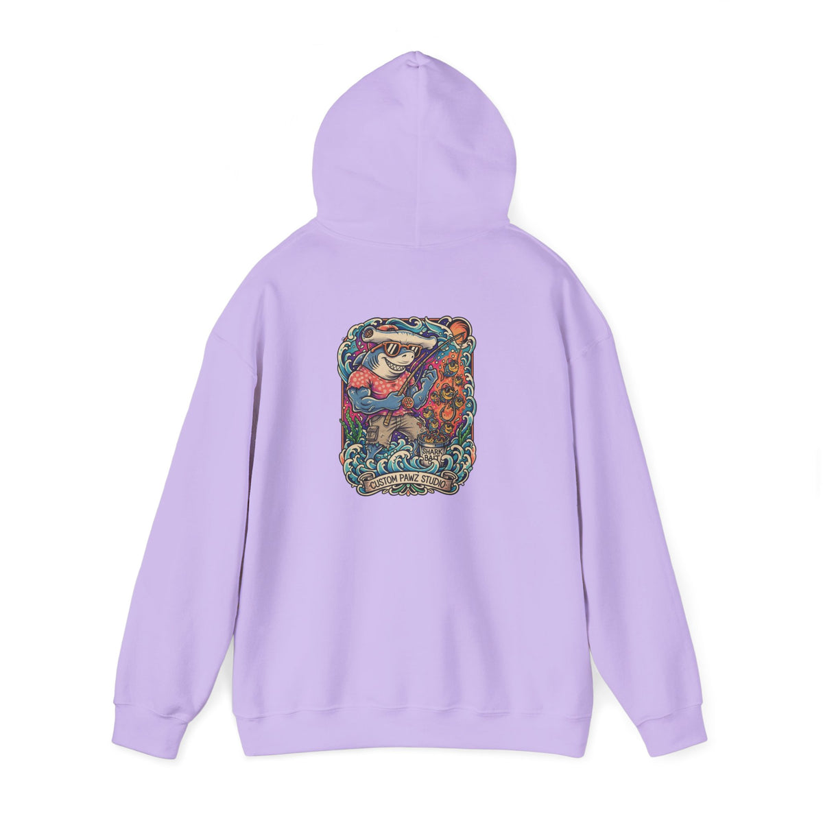 Hoodie - Vibrant Nautical Mermaid Backprint Hoodie with Tiny Paw Chest Logo