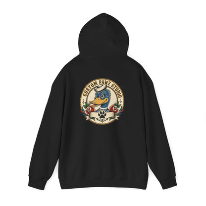 Duck Crest Hoodie – Vintage Tattoo-Style Duck Logo Sweatshirt