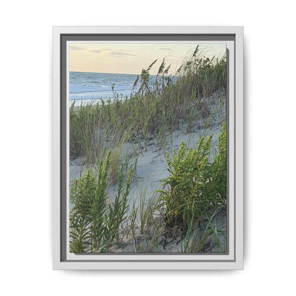 Framed Beach Dune Matte Canvas Print — Coastal Wall Art