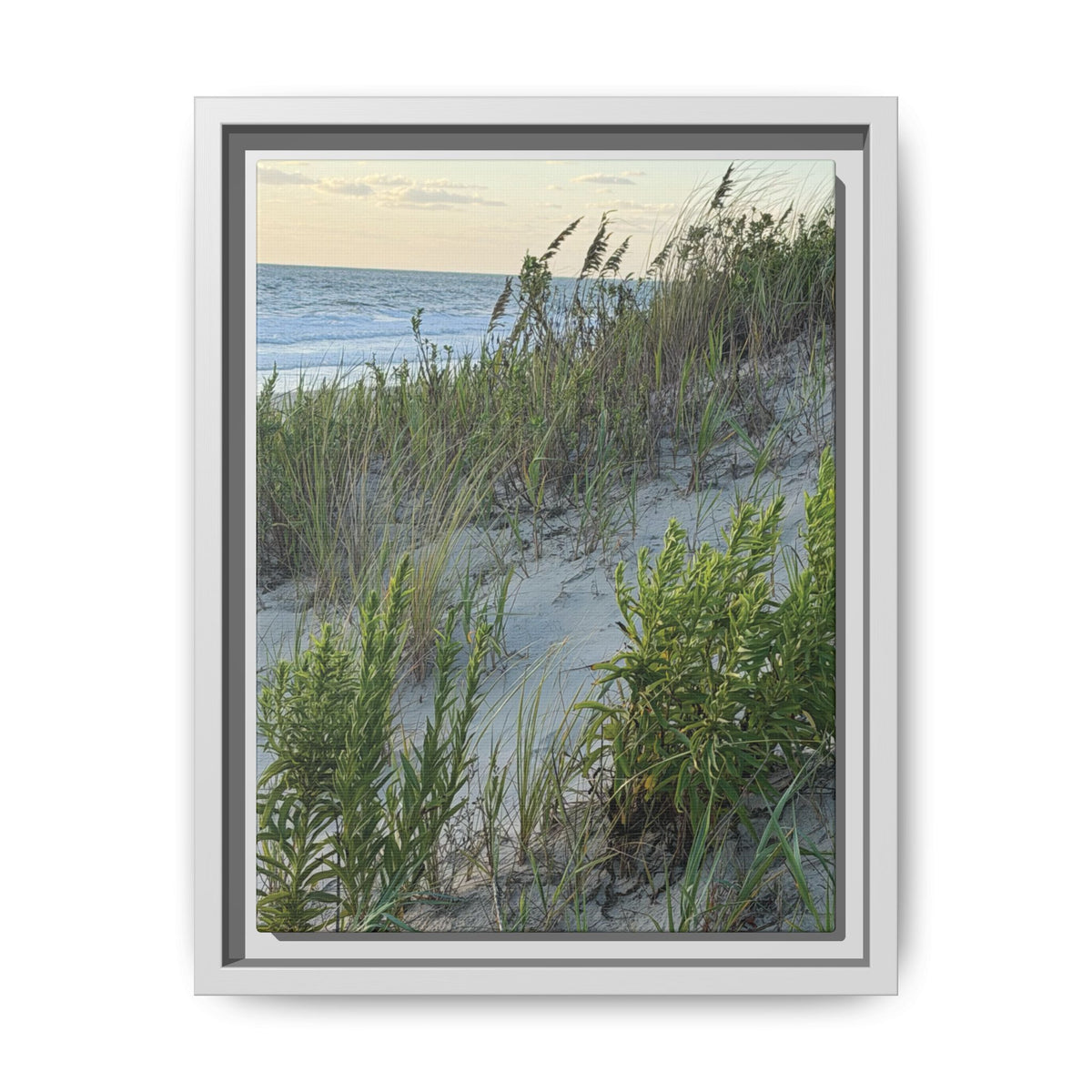 Framed Beach Dune Matte Canvas Print — Coastal Wall Art