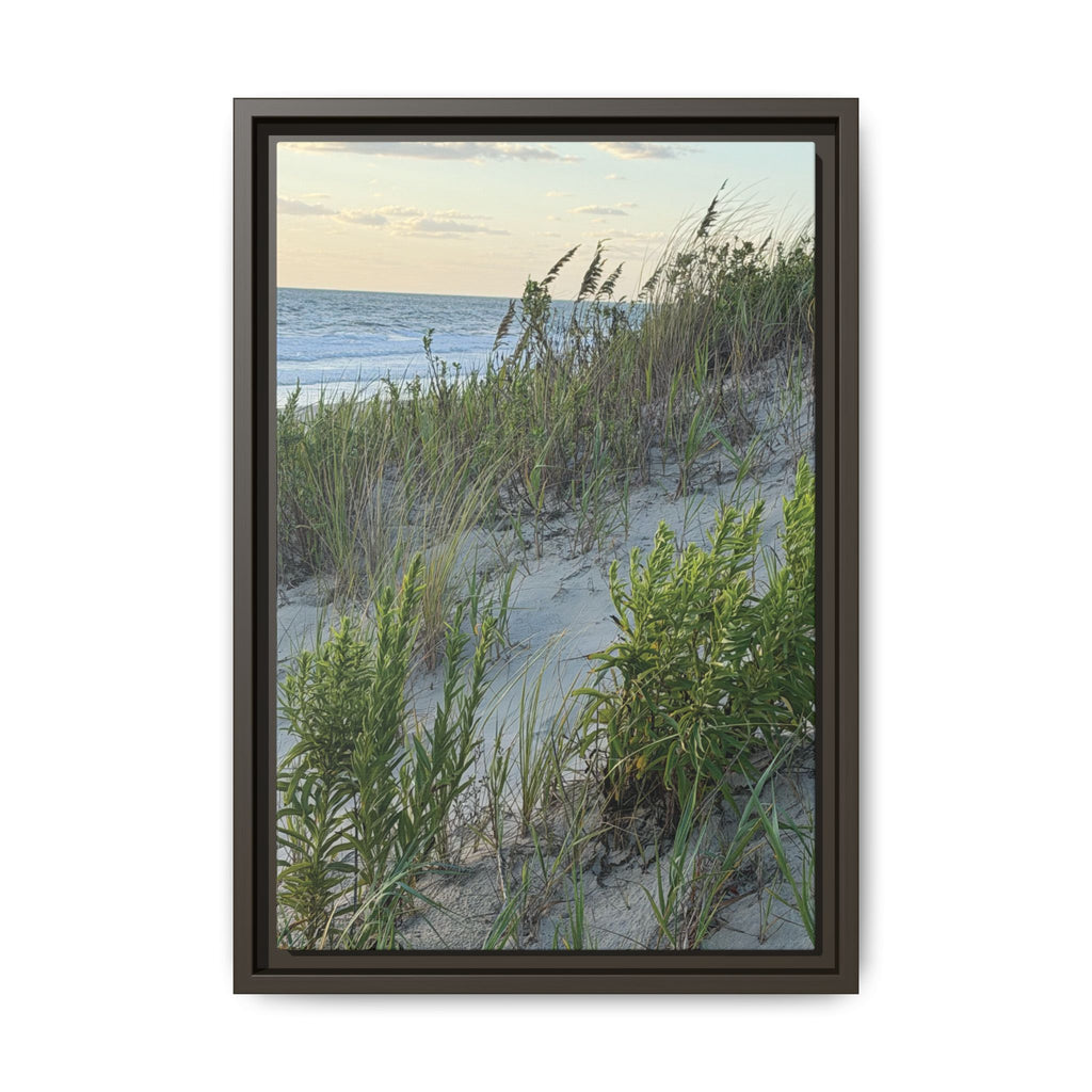Framed Beach Dune Matte Canvas Print — Coastal Wall Art