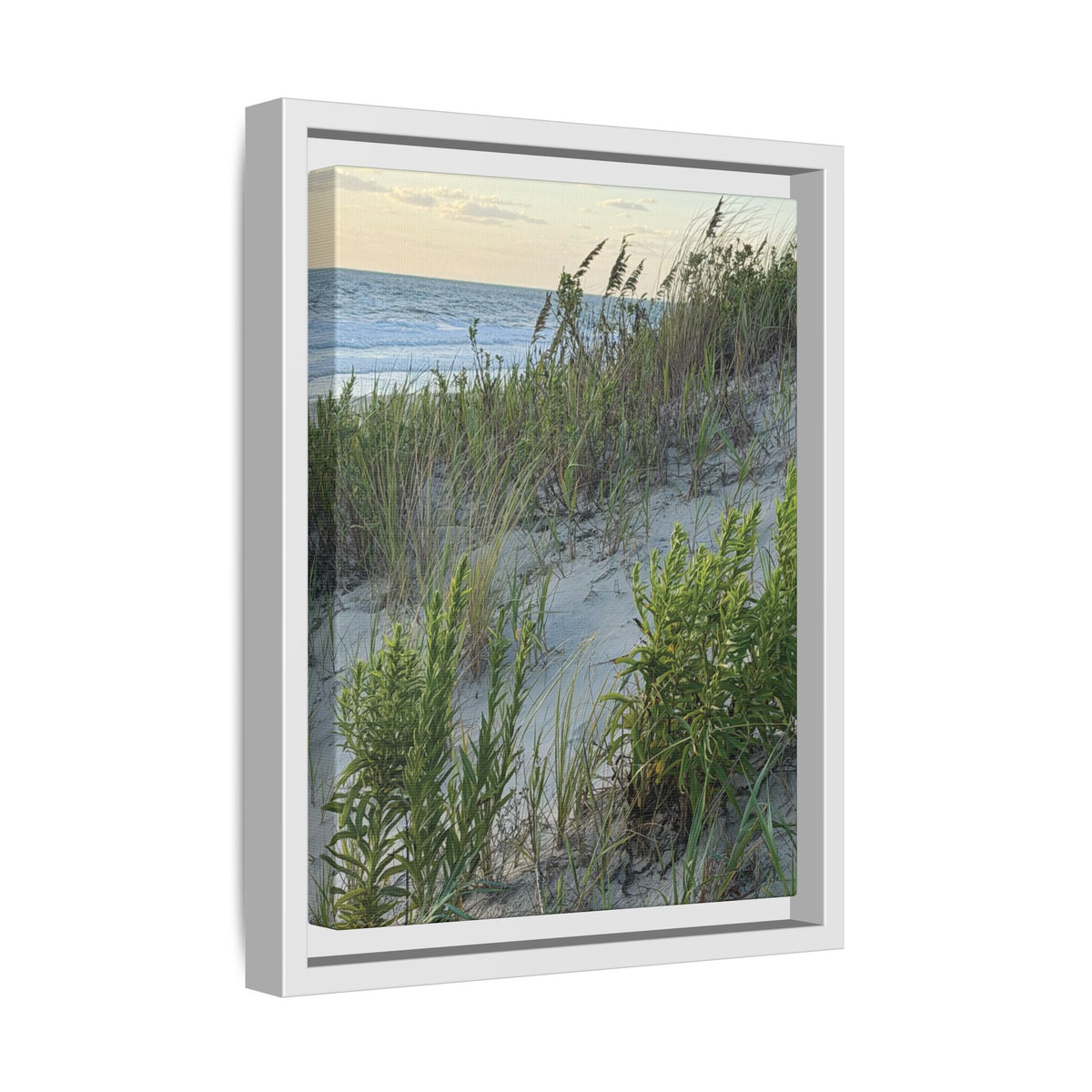 Framed Beach Dune Matte Canvas Print — Coastal Wall Art