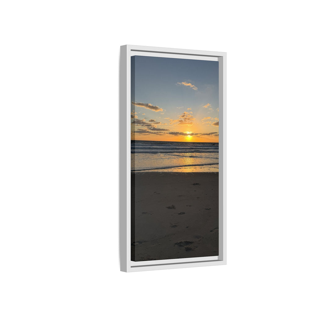 Framed Matte Canvas Sunrise  Beach Wall Art - Ocean Sunrise Photography