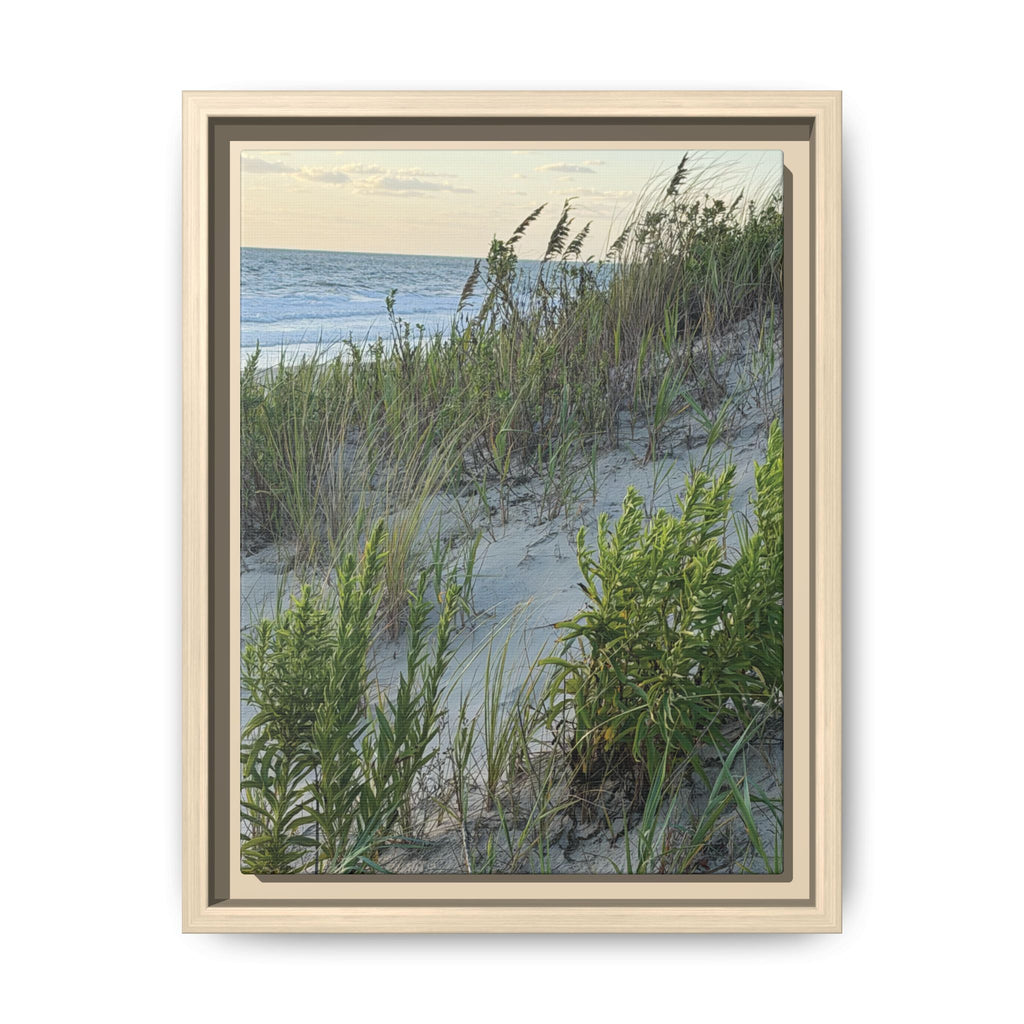 Framed Beach Dune Matte Canvas Print — Coastal Wall Art