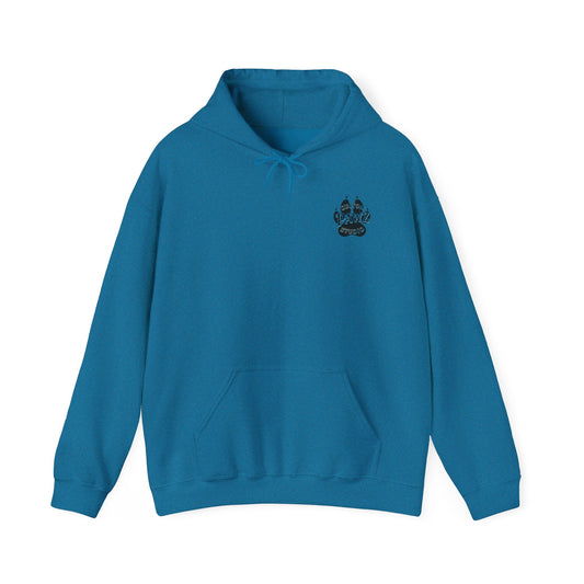 Hoodie - Vibrant Nautical Mermaid Backprint Hoodie with Tiny Paw Chest Logo