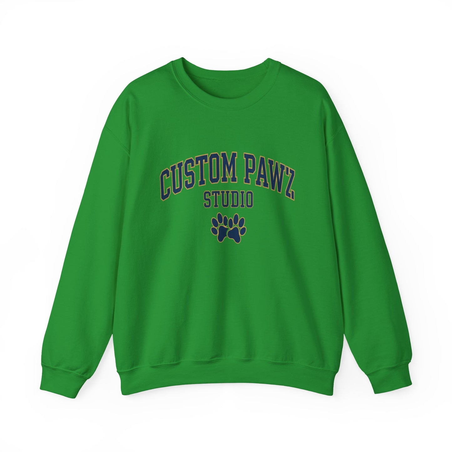 Crewneck Sweatshirt - "Custom Pawz Studio" Graphic with Paw Print