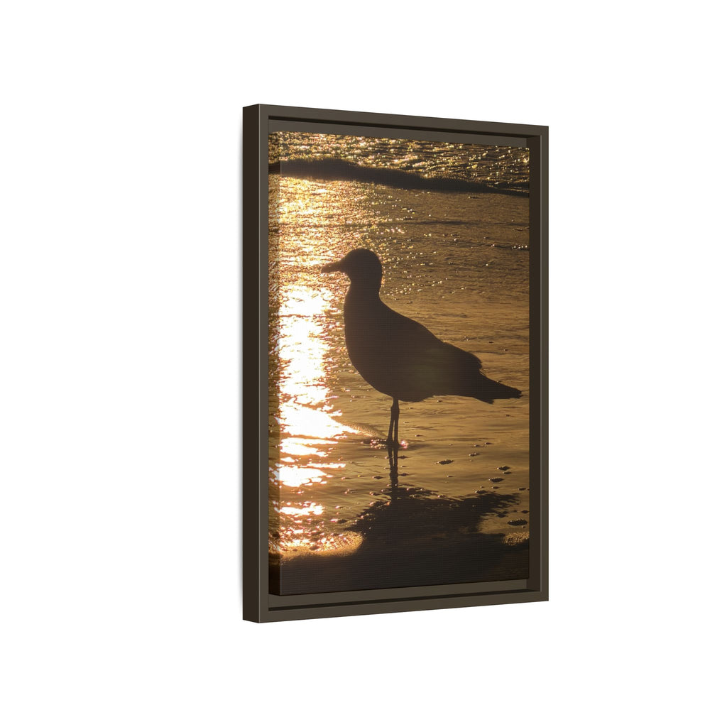Seagull Sunset Matte Canvas Print (Framed)