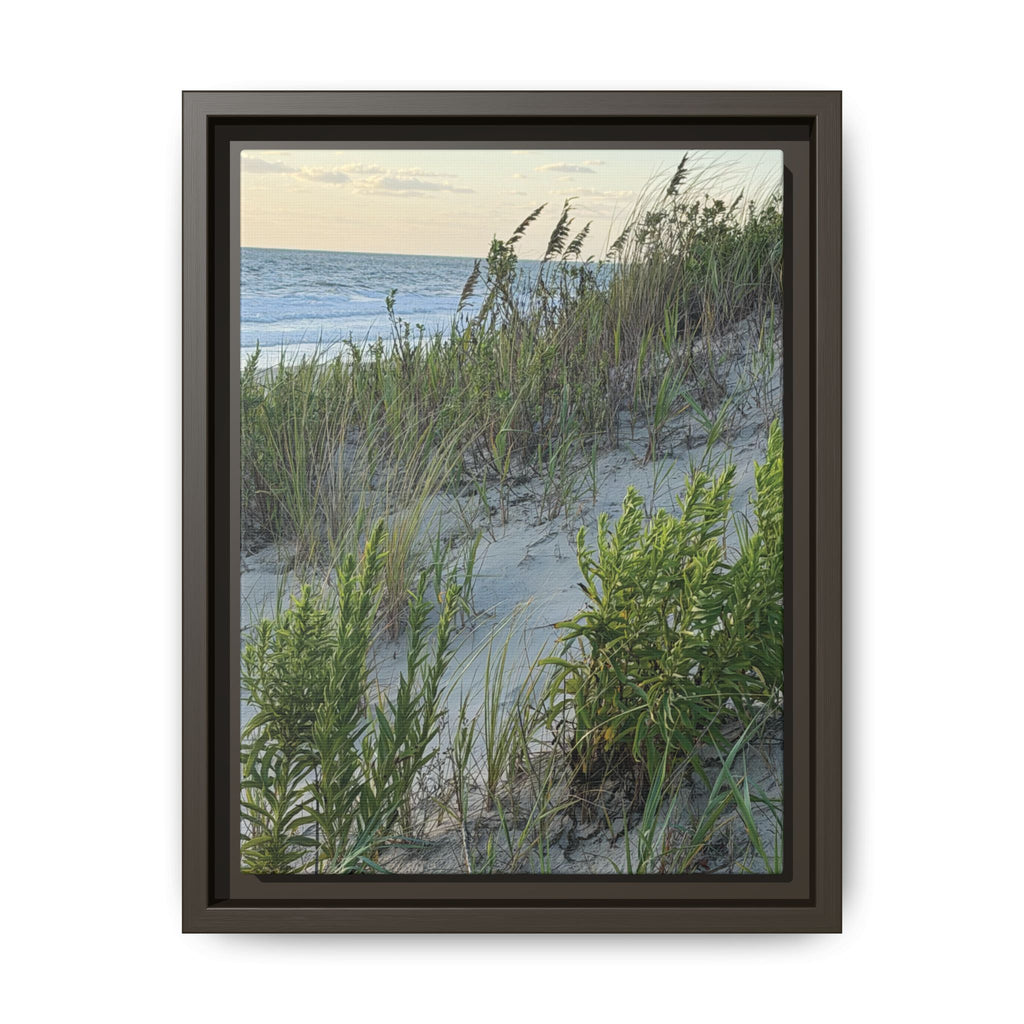 Framed Beach Dune Matte Canvas Print — Coastal Wall Art