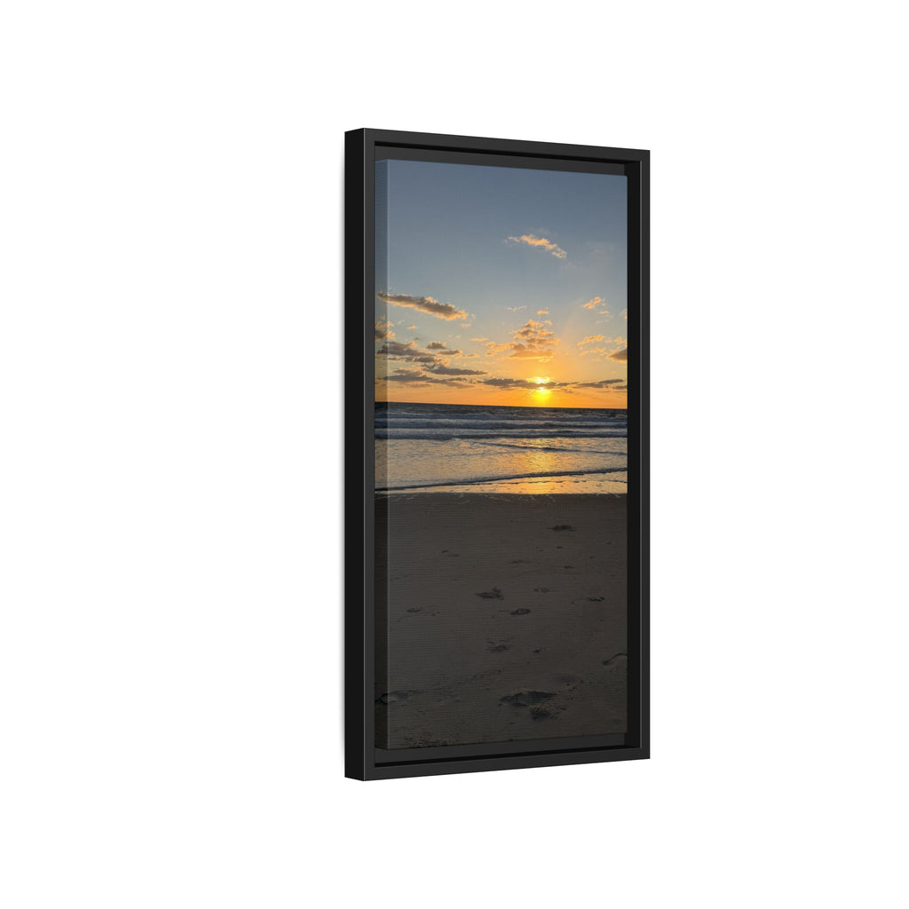 Framed Matte Canvas Sunrise  Beach Wall Art - Ocean Sunrise Photography