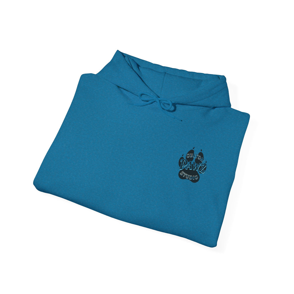Hoodie - Vibrant Nautical Mermaid Backprint Hoodie with Tiny Paw Chest Logo