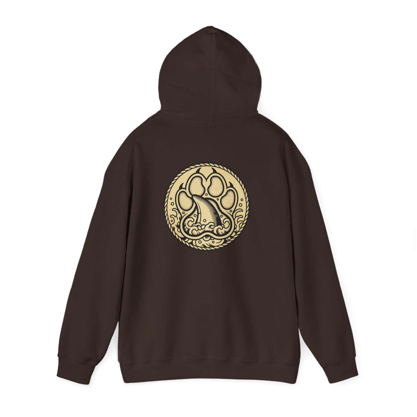 Wolf Paw Hoodie — Rustic Norse-Inspired Animal Print Sweatshirt
