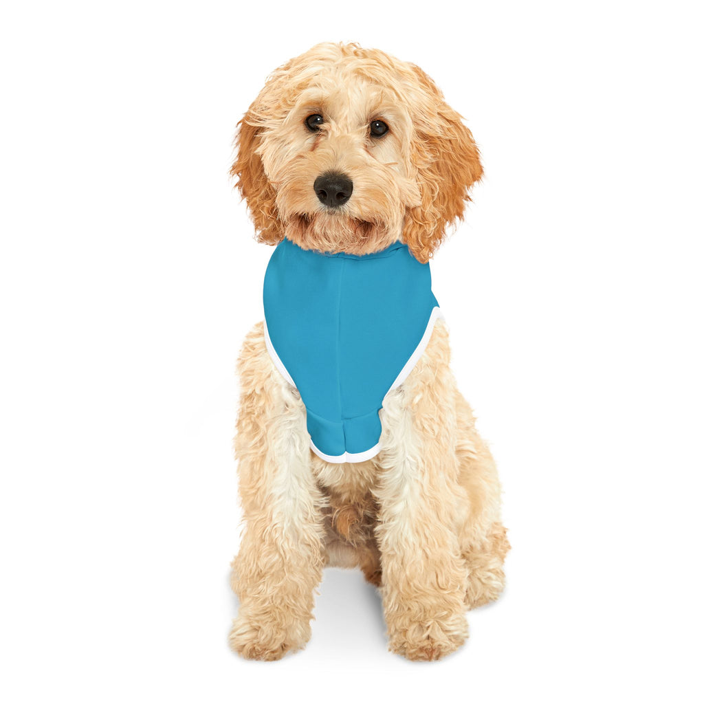 Blue Pet Hoodie with Surfing Shark Graphic — Custom Pawz Studio Dog Sweatshirt