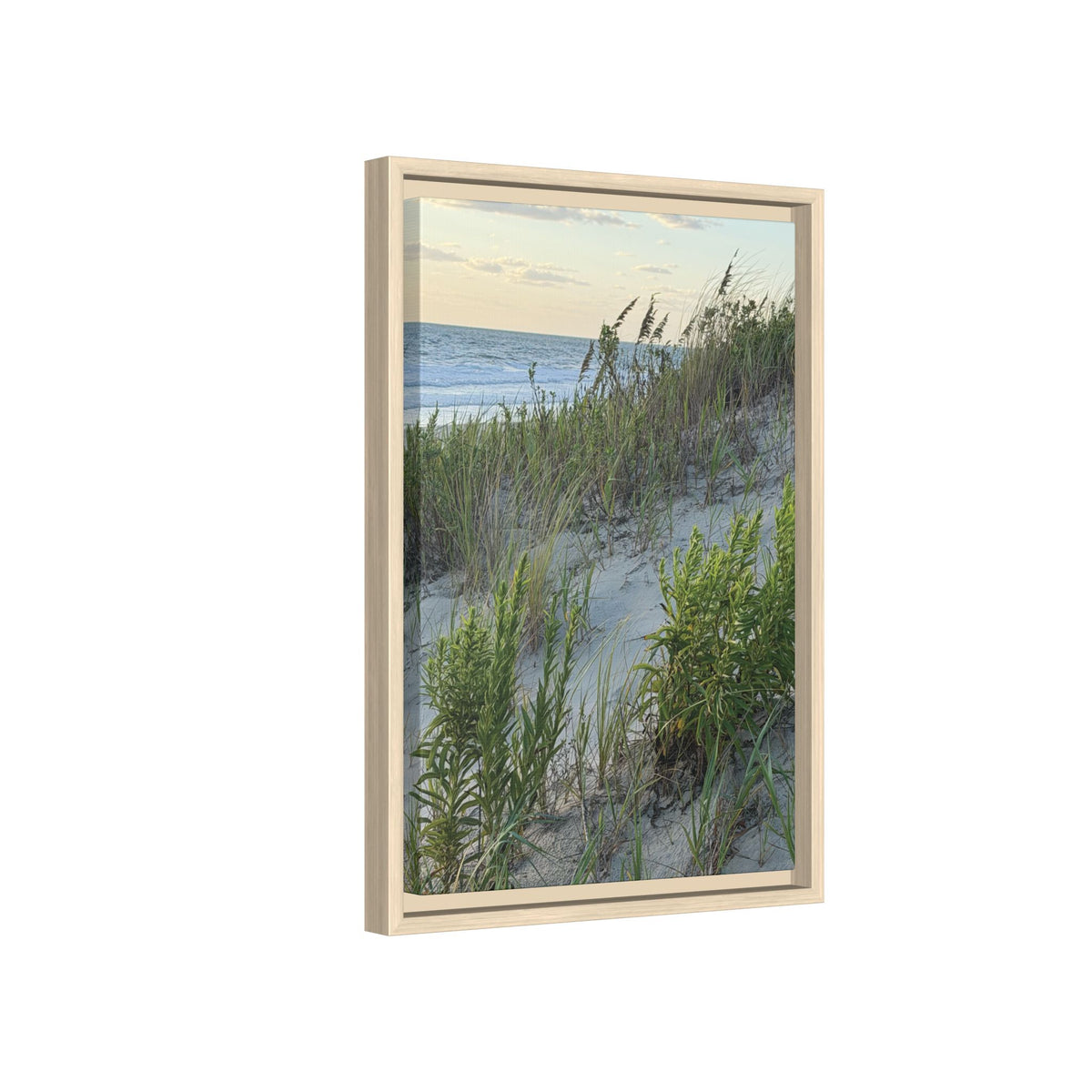 Framed Beach Dune Matte Canvas Print — Coastal Wall Art