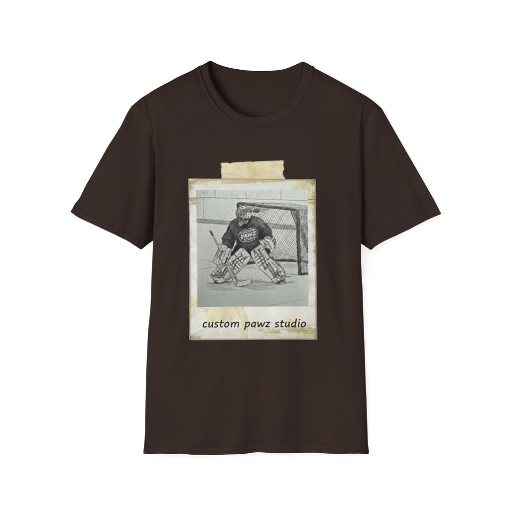 Where the Ice Meets the Surf Hockey T-Shirt — Vintage Goalie Photo Tee