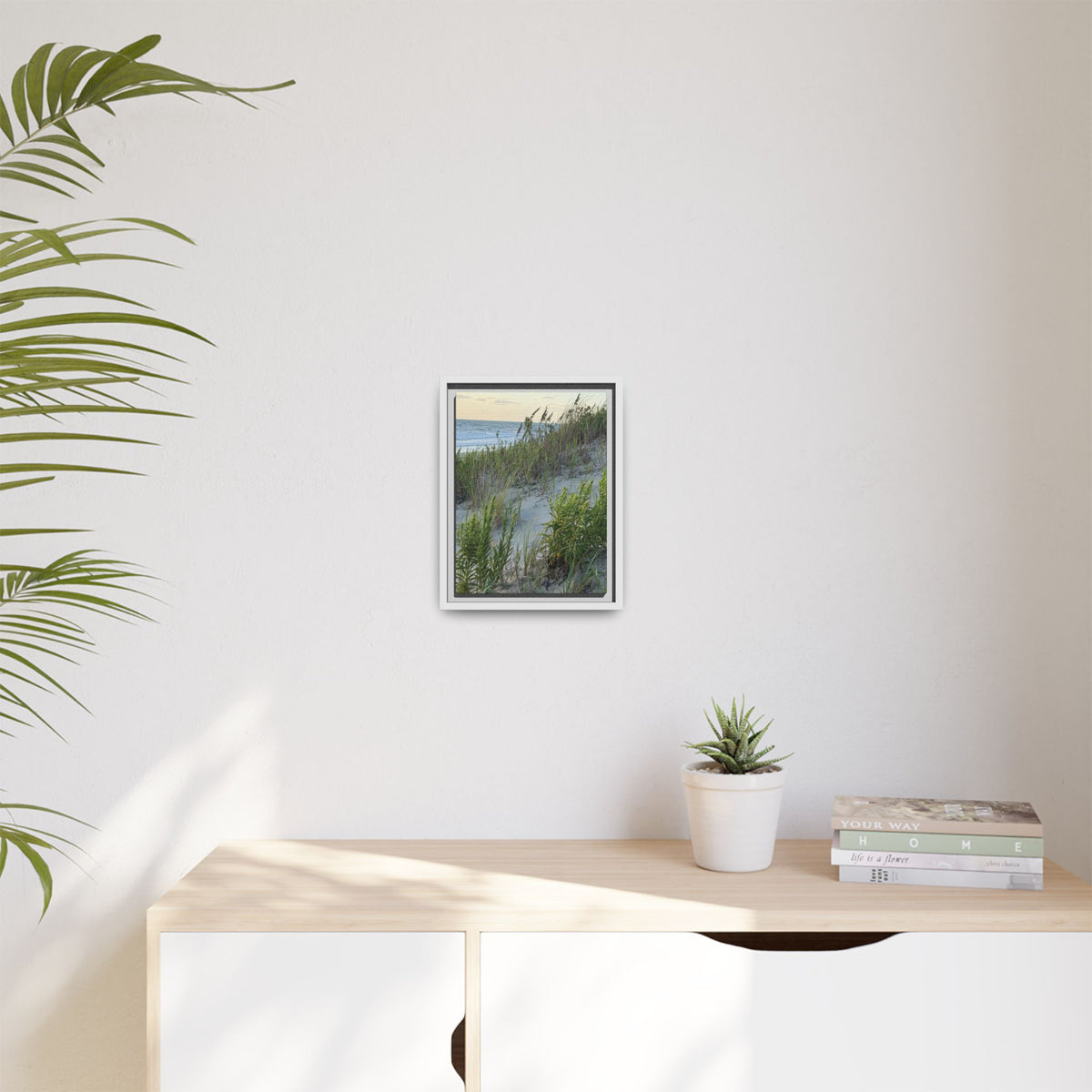 Framed Beach Dune Matte Canvas Print — Coastal Wall Art