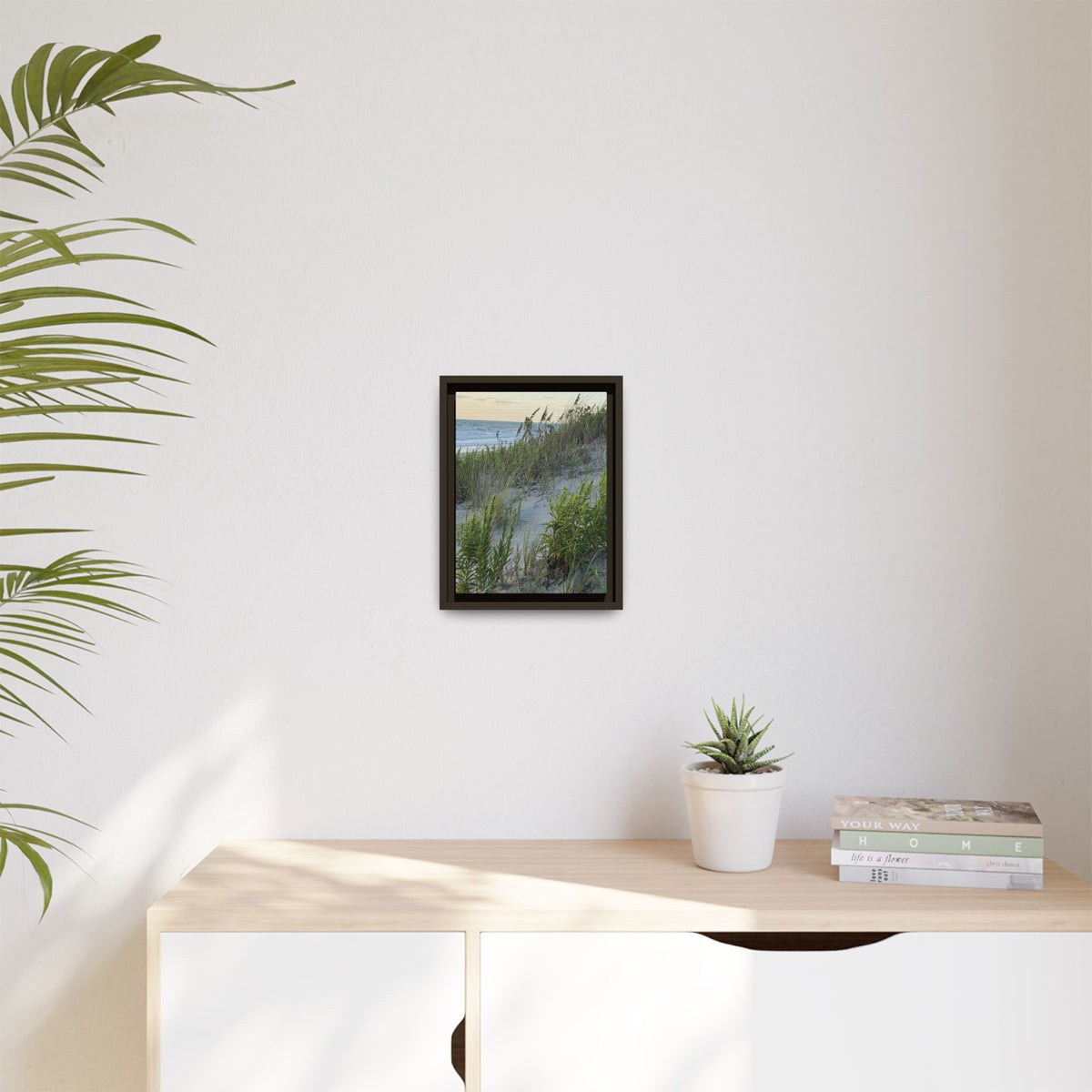 Framed Beach Dune Matte Canvas Print — Coastal Wall Art