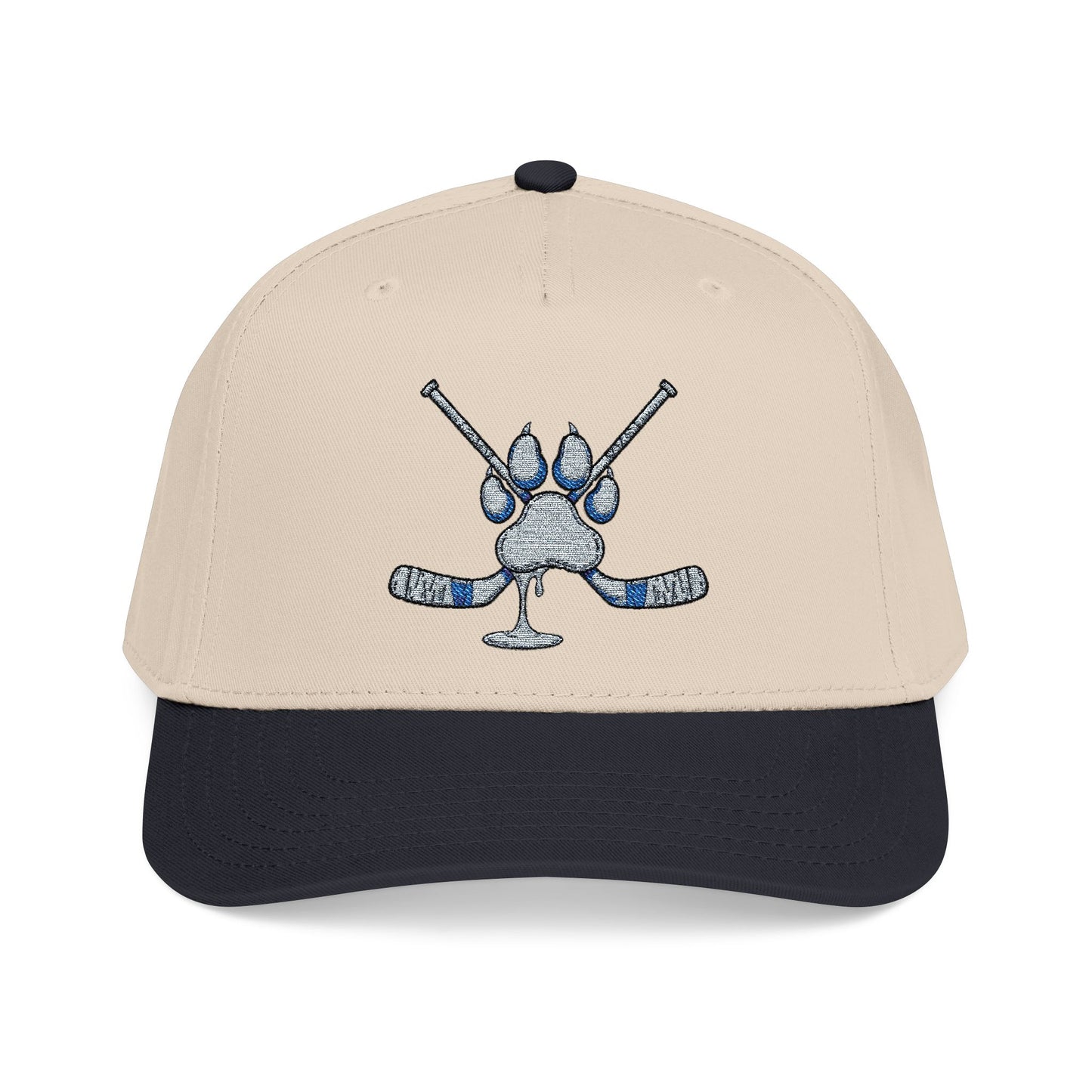 Baseball Cap — Sparkling Paw & Hockey Sticks Embroidered Hat