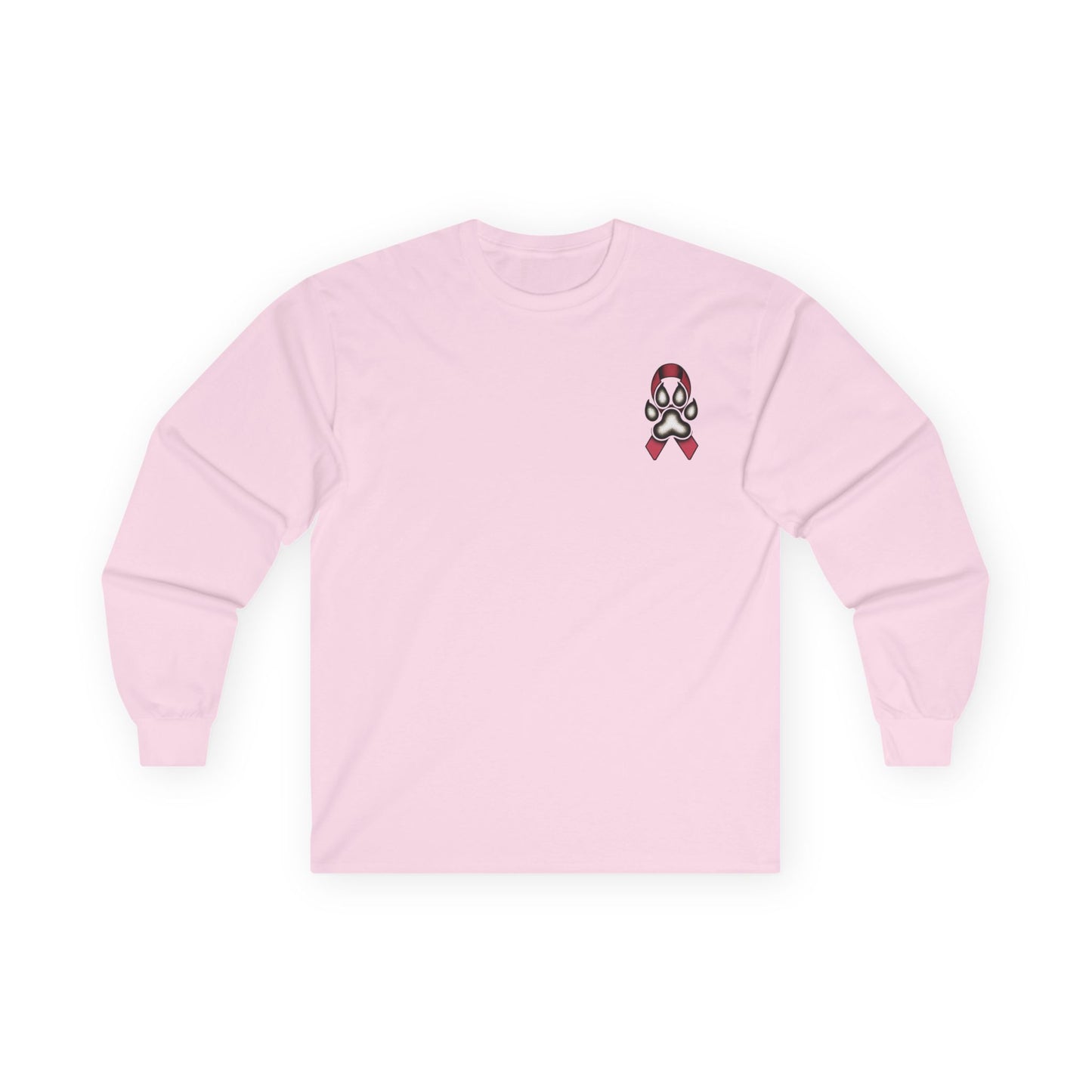 Long Sleeve Tee — Custom Paws Studio Breast Cancer Logo