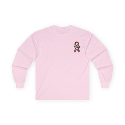 Long Sleeve Tee — Custom Paws Studio Breast Cancer Logo