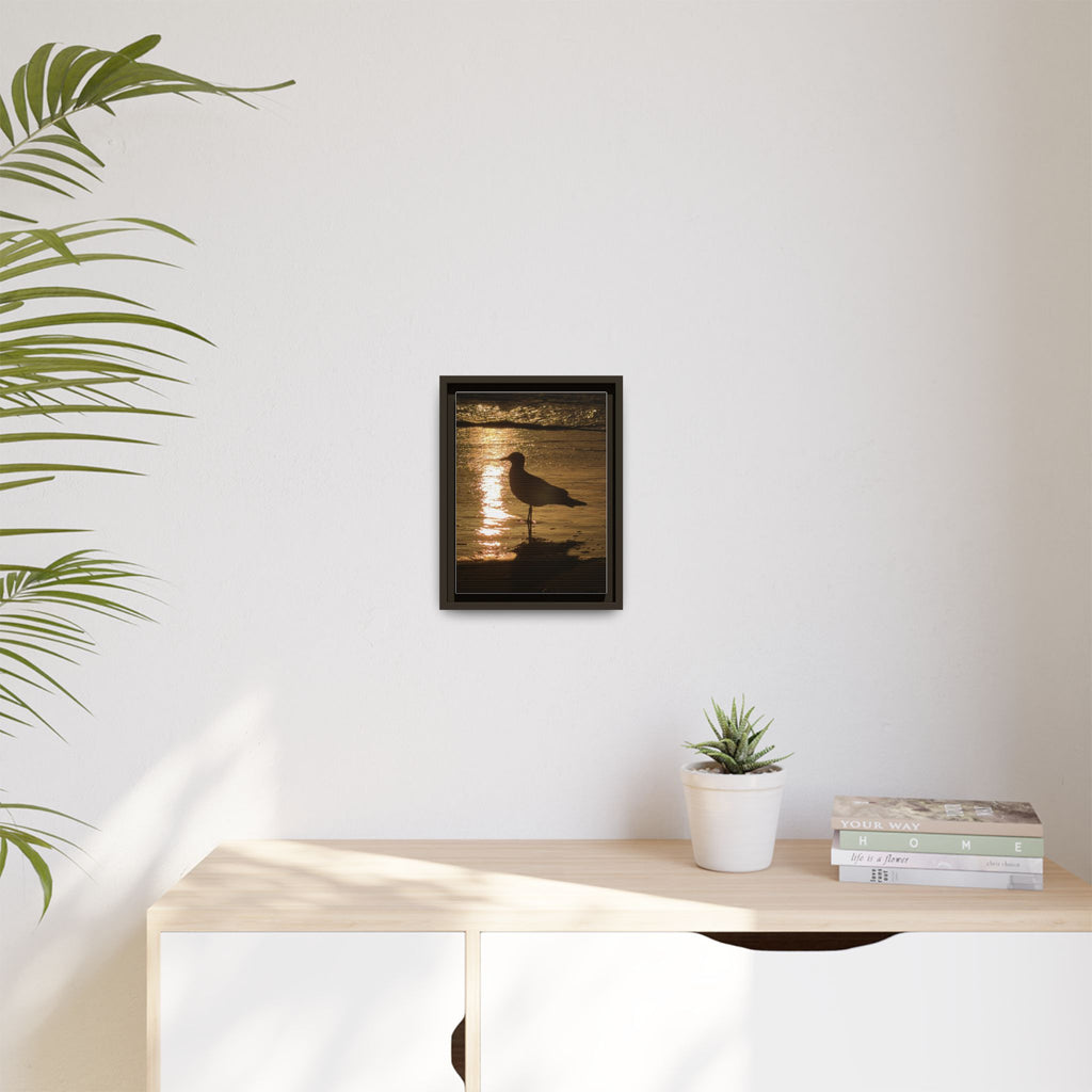 Seagull Sunset Matte Canvas Print (Framed)