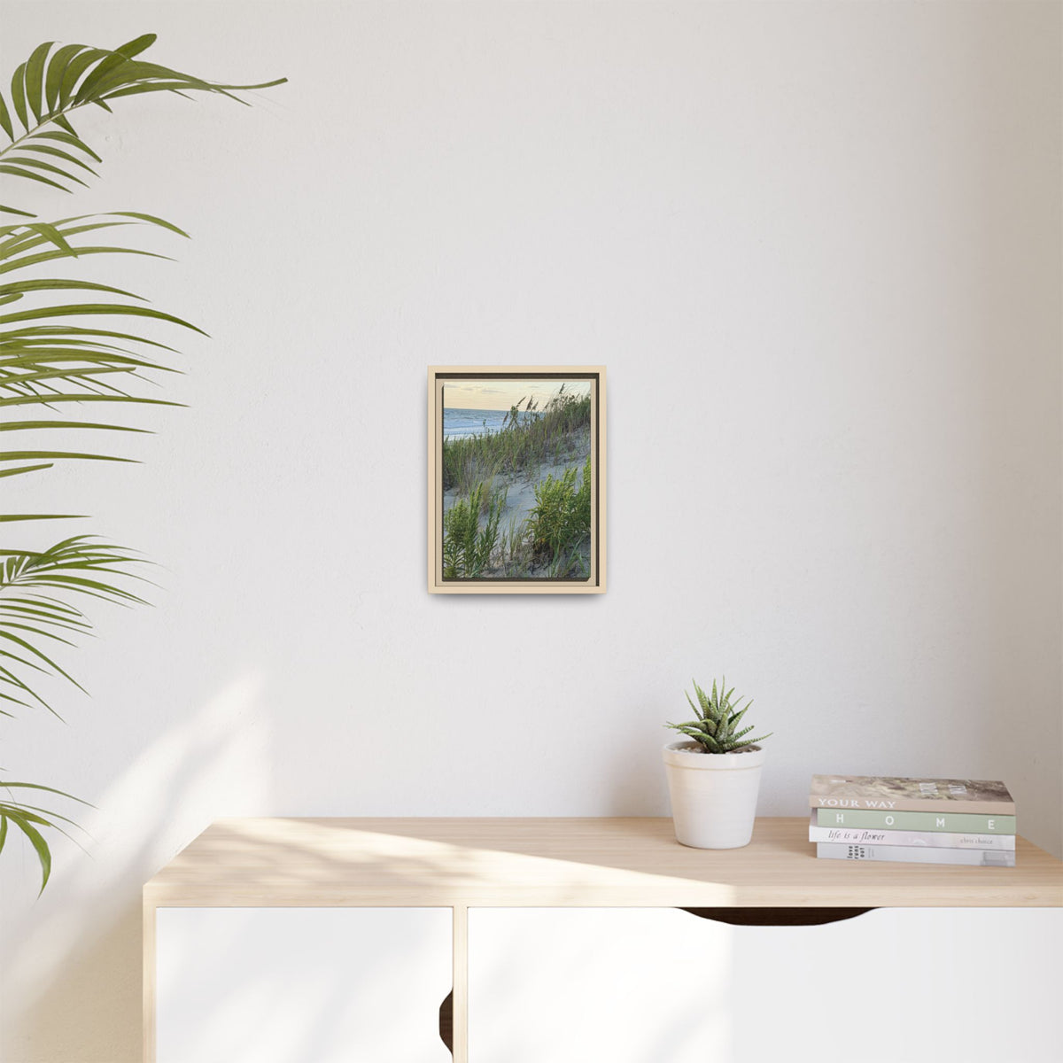 Framed Beach Dune Matte Canvas Print — Coastal Wall Art