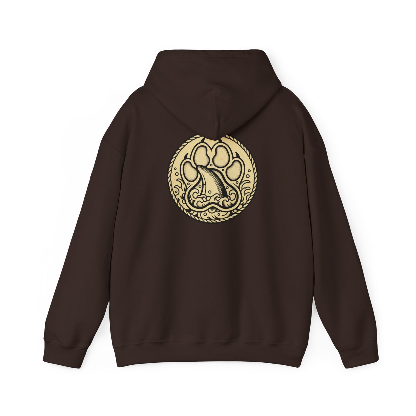 Wolf Paw Hoodie — Rustic Norse-Inspired Animal Print Sweatshirt
