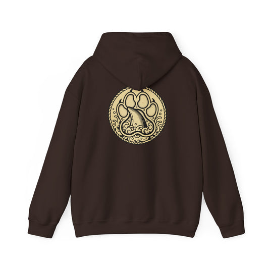 Wolf Paw Hoodie — Rustic Norse-Inspired Animal Print Sweatshirt
