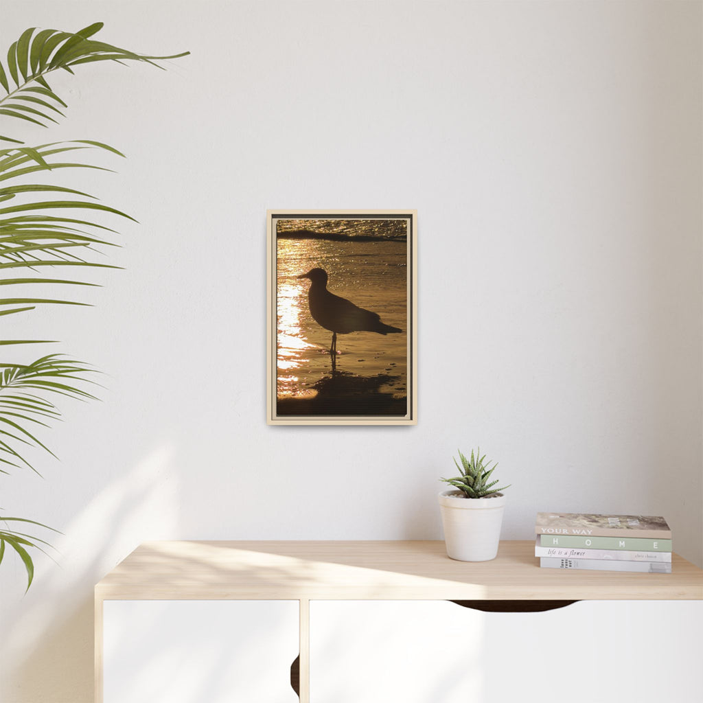 Seagull Sunset Matte Canvas Print (Framed)