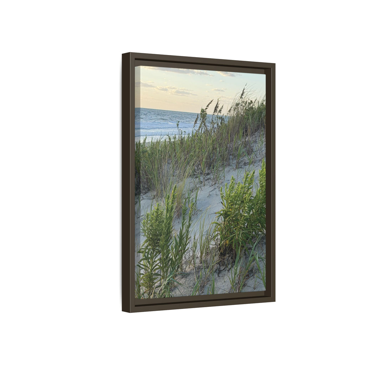 Framed Beach Dune Matte Canvas Print — Coastal Wall Art