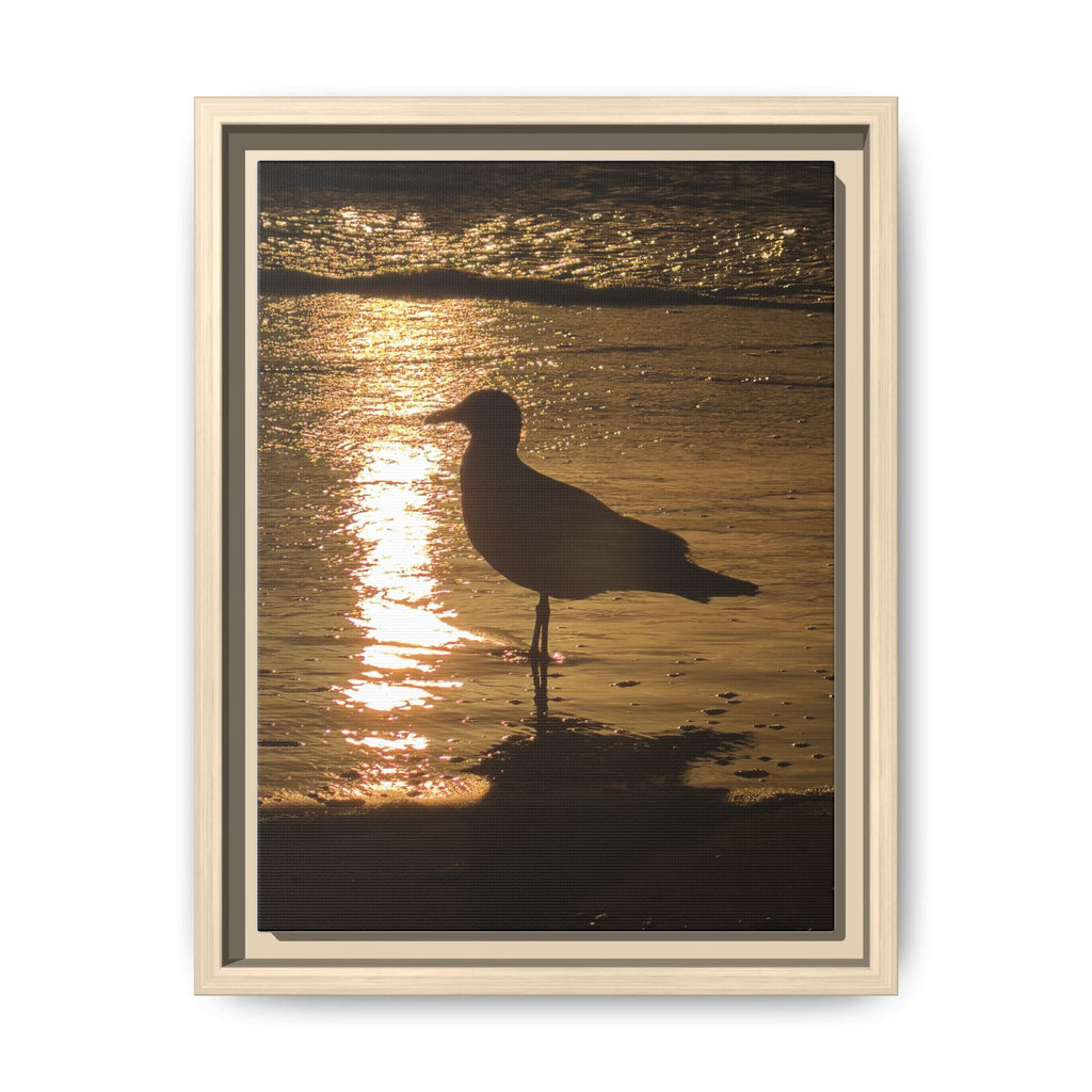 Seagull Sunset Matte Canvas Print (Framed)