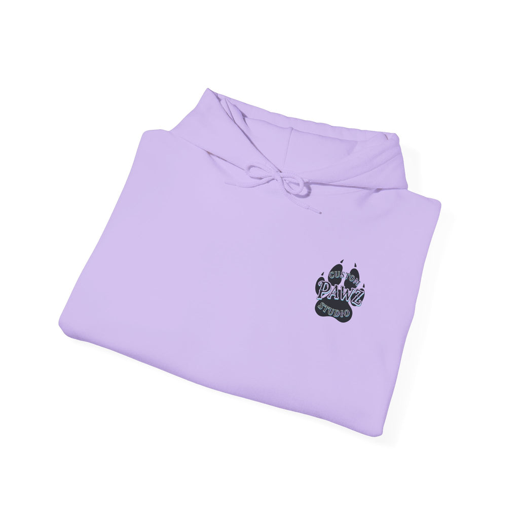 Hoodie - Vibrant Nautical Mermaid Backprint Hoodie with Tiny Paw Chest Logo